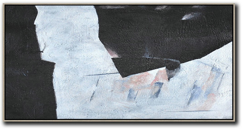 Original Painting Hand Made Large Abstract Art,Hand-Painted Oversized Panoramic Minimal Art On Canvas,Large Wall Canvas Paintings